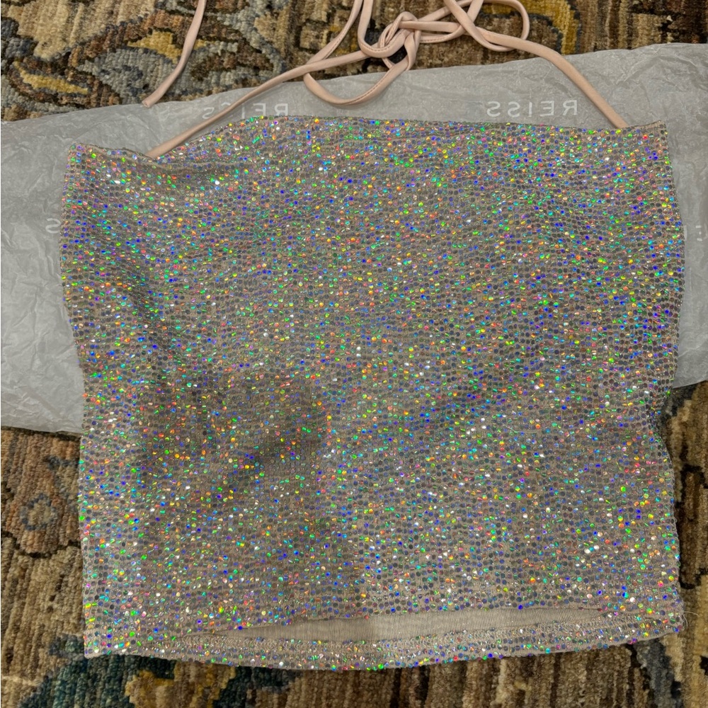 Holographic Sequin Crop Top